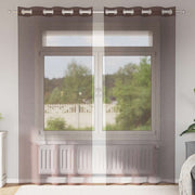 Voile zavjese s ušicama 2 kom smeđe 140x225 cm