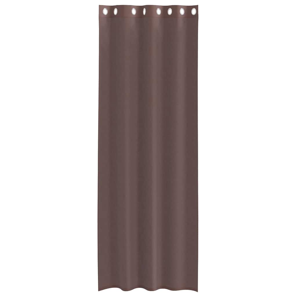 Voile zavjese s ušicama 2 kom smeđe 140x260 cm