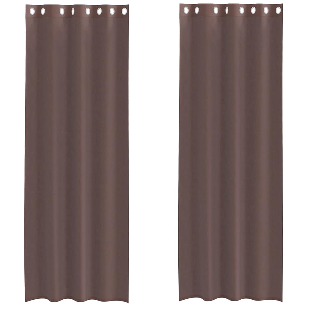 Voile zavjese s ušicama 2 kom smeđe 140x300 cm