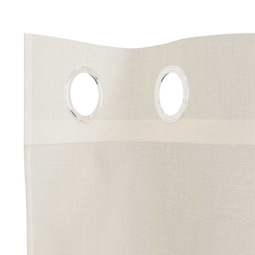 Voile zavjese s ušicama 2 kom krem 140x140 cm