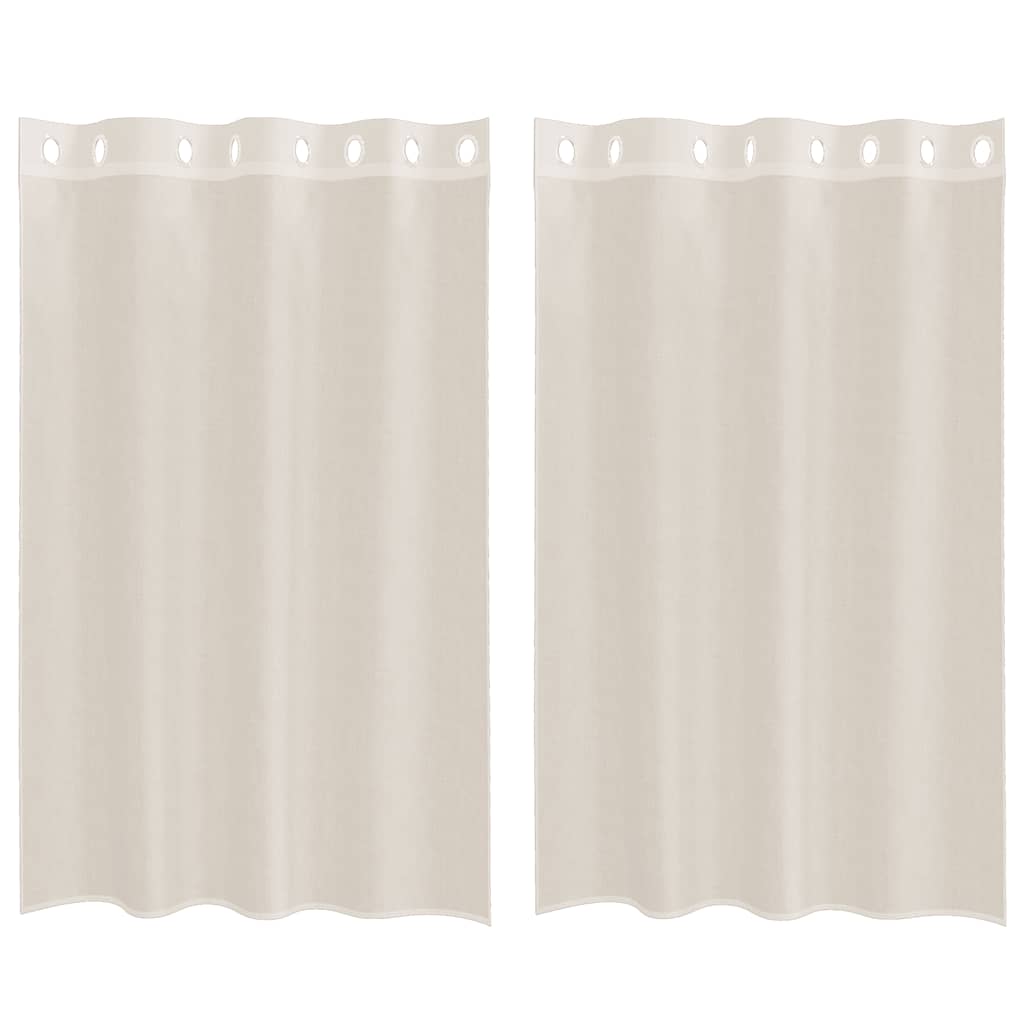 Voile zavjese s ušicama 2 kom krem 140x175 cm