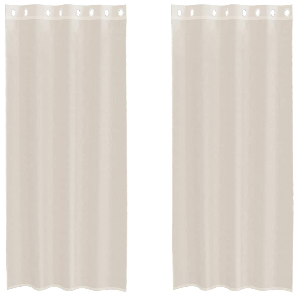 Voile zavjese s ušicama 2 kom krem 140x225 cm