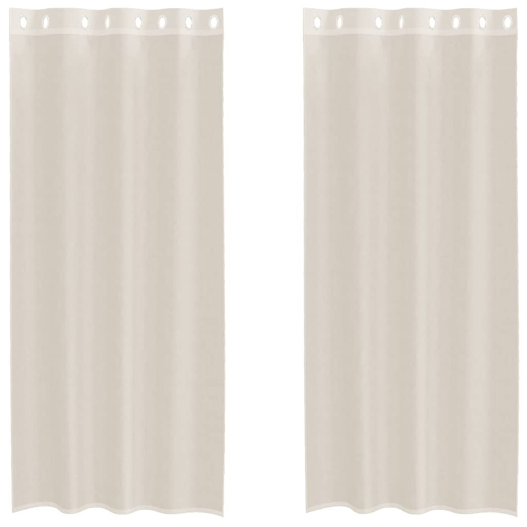 Voile zavjese s ušicama 2 kom krem 140x245 cm