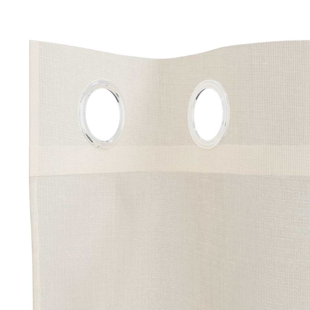 Voile zavjese s ušicama 2 kom krem 140x245 cm
