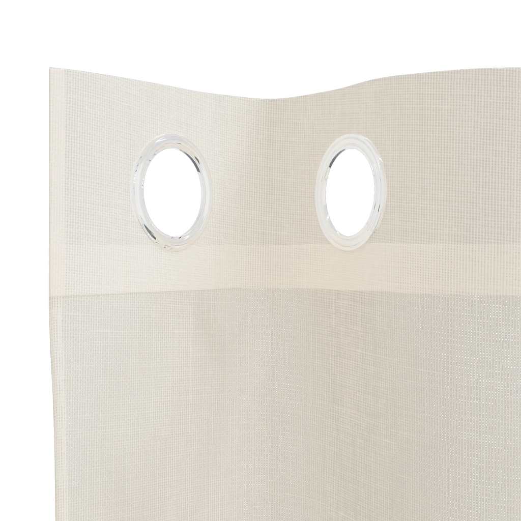Voile zavjese s ušicama 2 kom krem 140x260 cm