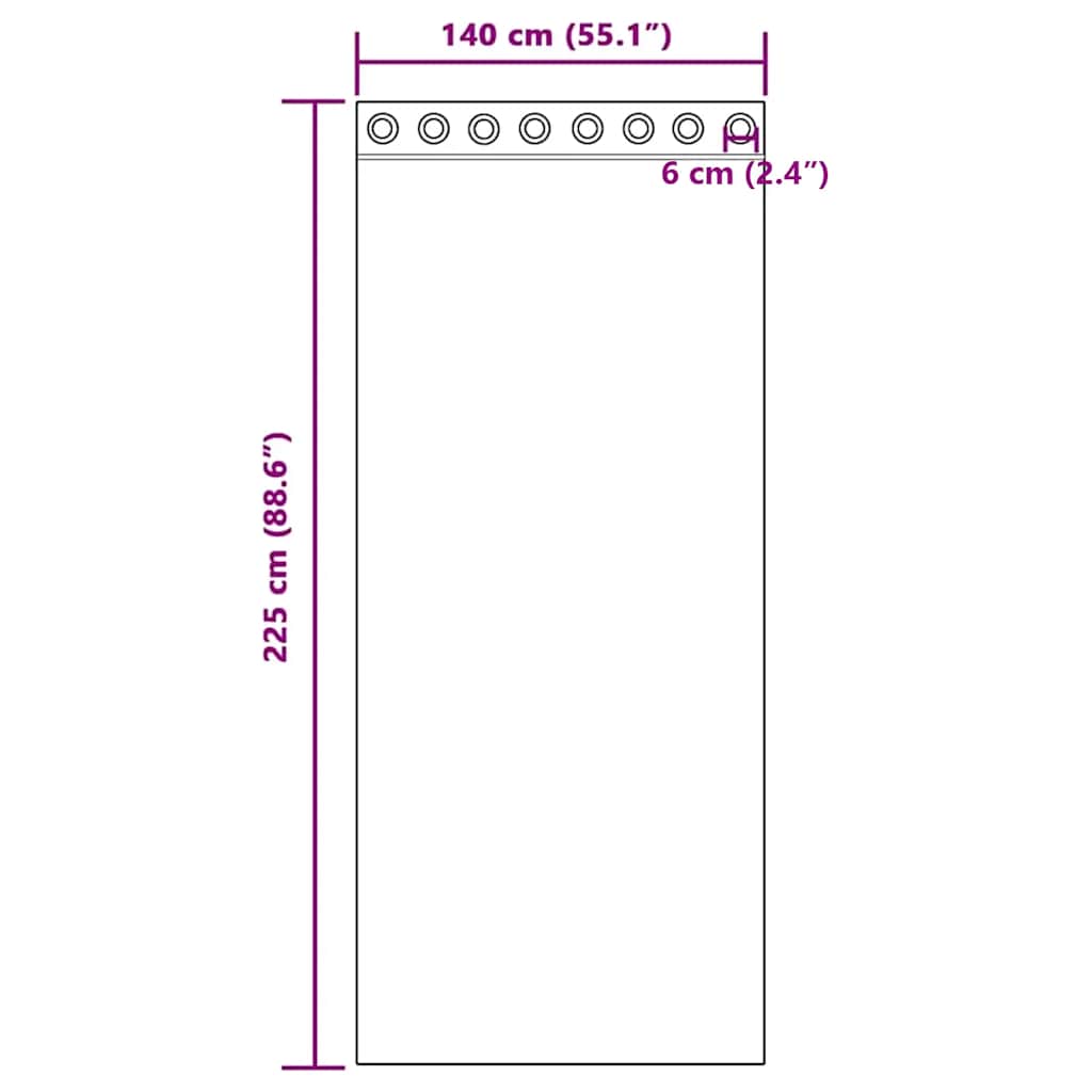 Voile zavjese s ušicama 2 kom tamnosive 140x225 cm