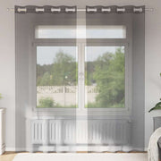Voile zavjese s ušicama 2 kom tamnosive 140x140 cm