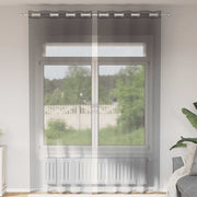Voile zavjese s ušicama 2 kom tamnosive 140x300 cm