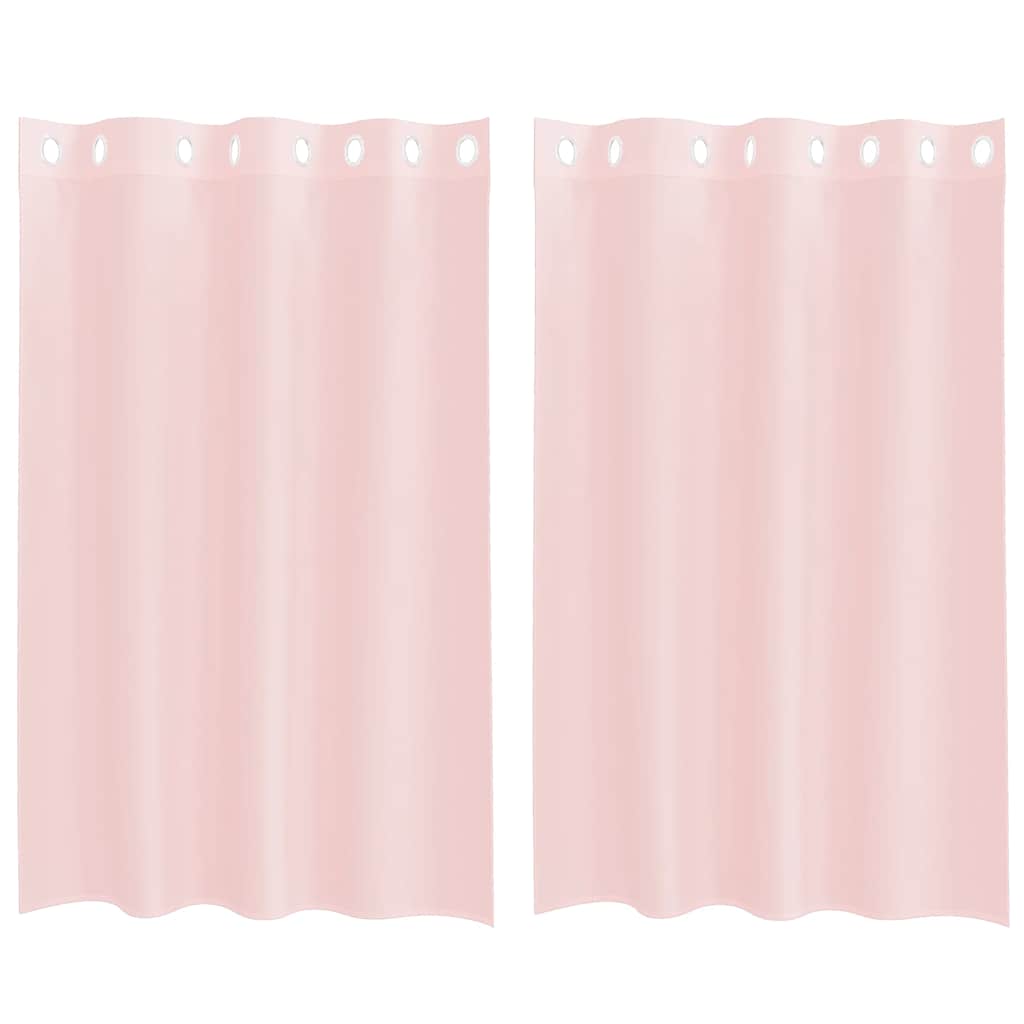 Voile zavjese s ušicama 2 kom svijetlo ružičaste 140x175 cm