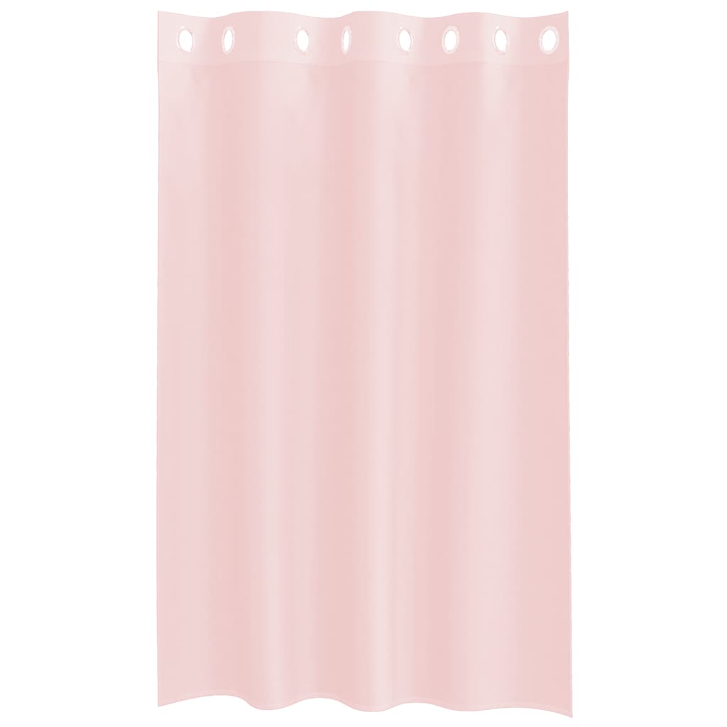 Voile zavjese s ušicama 2 kom svijetlo ružičaste 140x175 cm