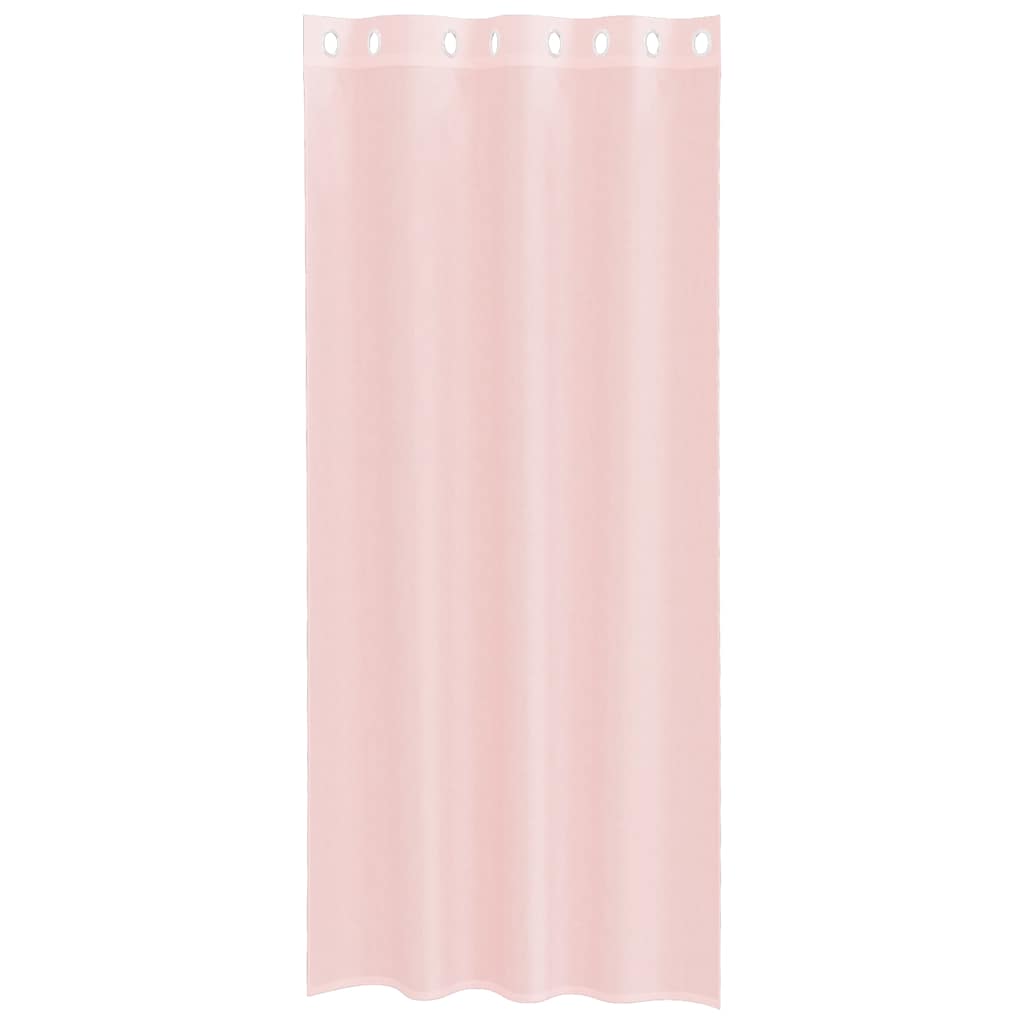 Voile zavjese s ušicama 2 kom svijetlo ružičaste 140x225 cm