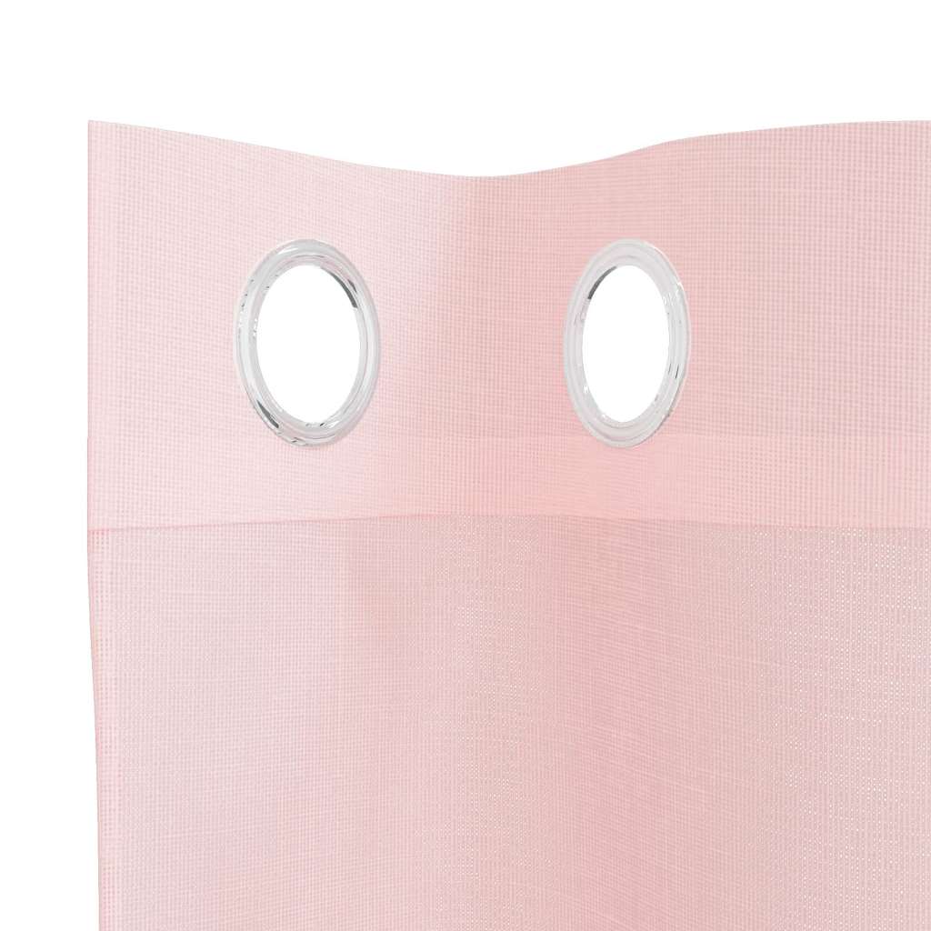 Voile zavjese s ušicama 2 kom svijetlo ružičaste 140x225 cm