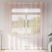 Voile zavjese s ušicama 2 kom svijetlo ružičaste 140x225 cm