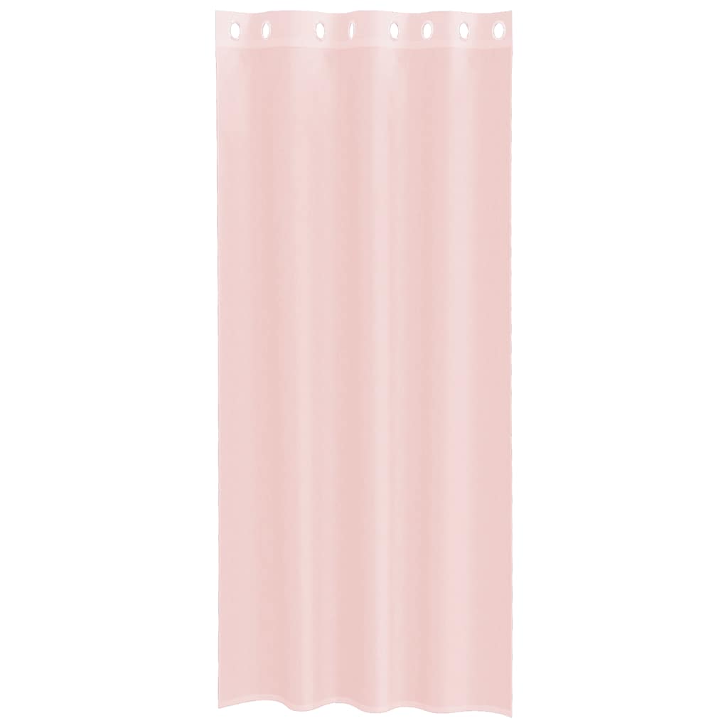 Voile zavjese s ušicama 2 kom svijetlo ružičaste 140x245 cm
