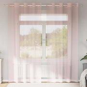 Voile zavjese s ušicama 2 kom svijetlo ružičaste 140x245 cm