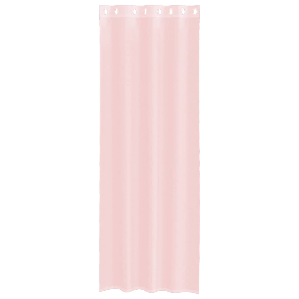 Voile zavjese s ušicama 2 kom svijetlo ružičaste 140x300 cm