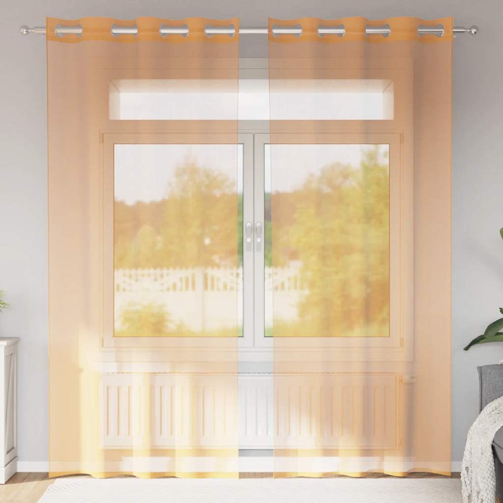 Voile zavjese s ušicama 2 kom narančaste 140x225 cm