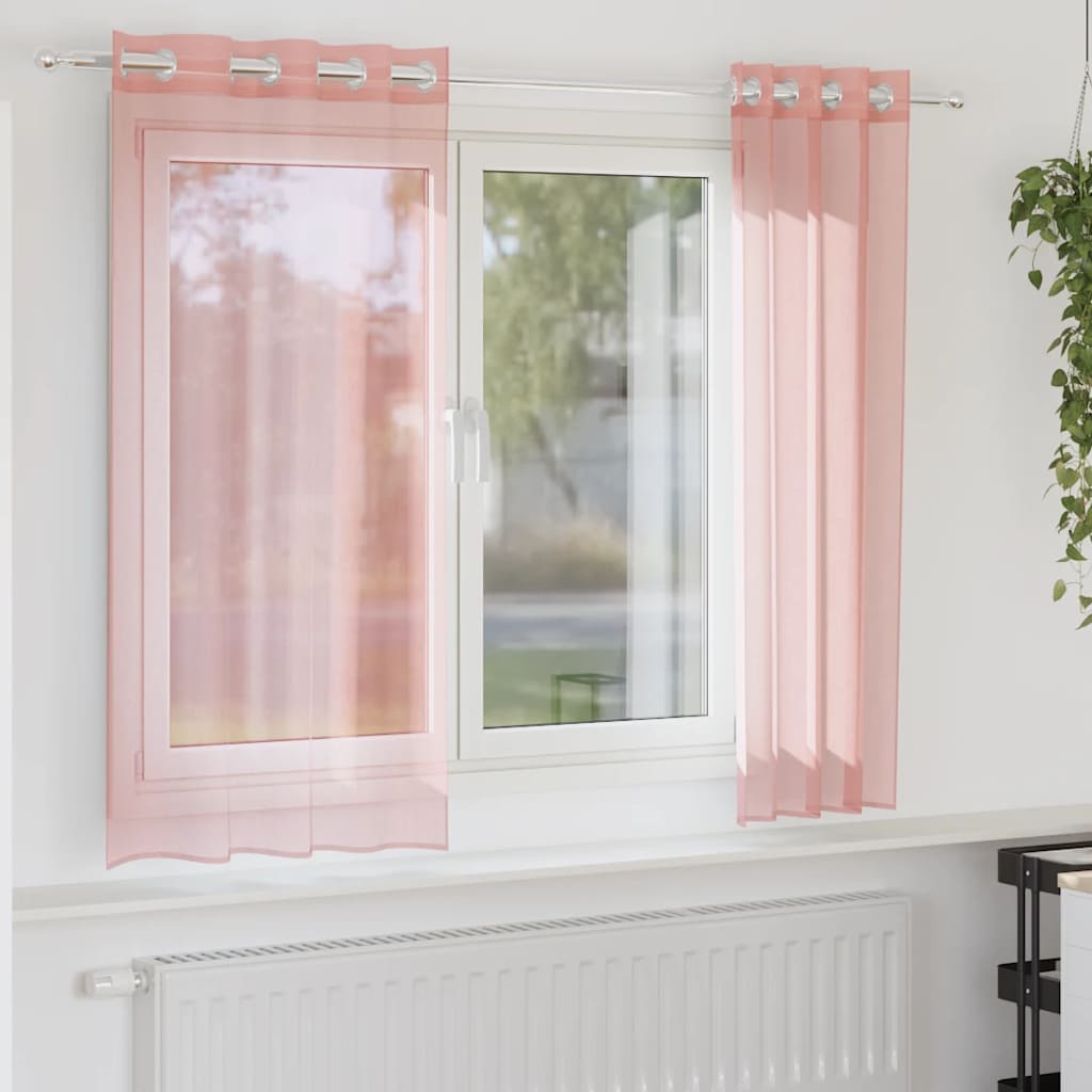 Voile zavjese s ušicama 2 kom narančaste 140x140 cm