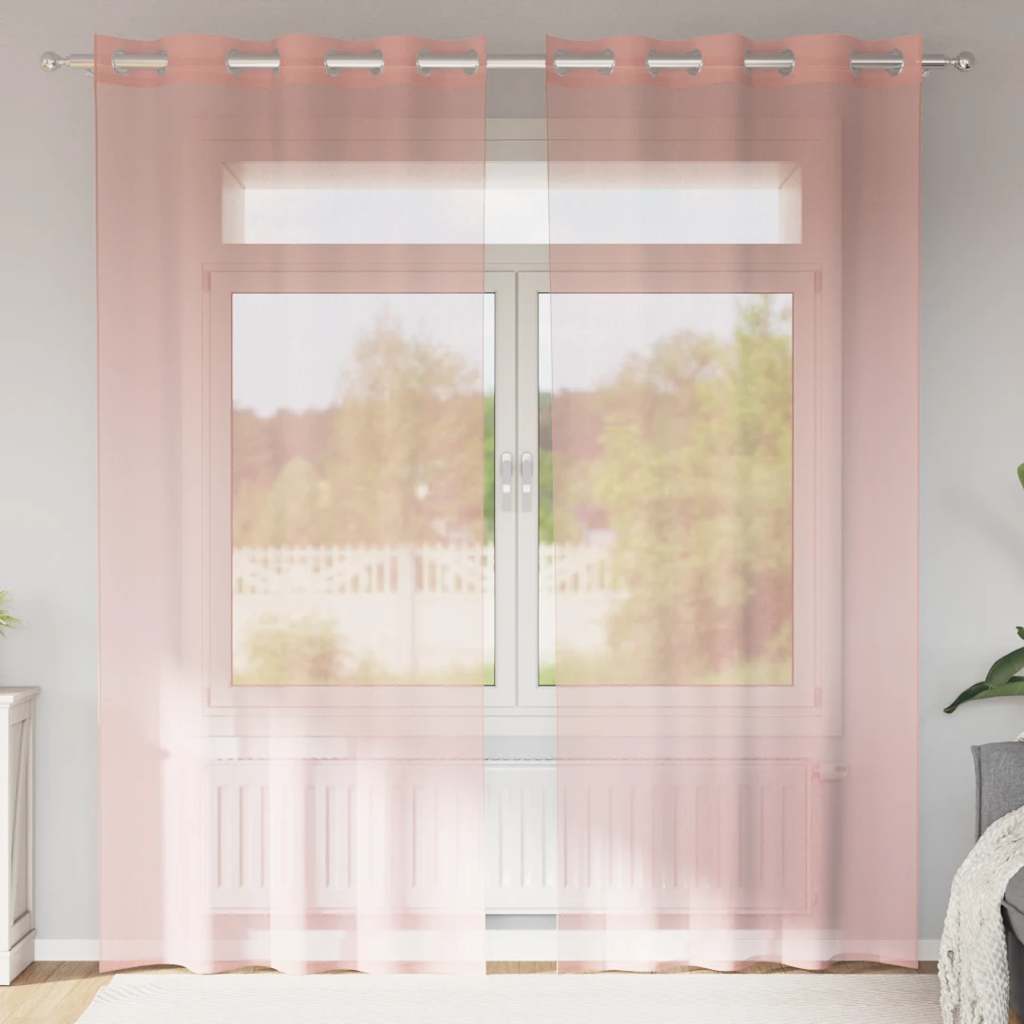 Voile zavjese s ušicama 2 kom narančaste 140x245 cm