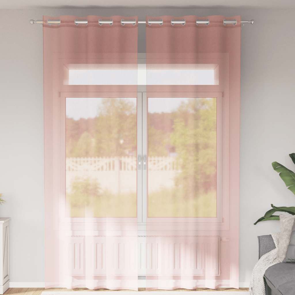 Voile zavjese s ušicama 2 kom narančaste 140x300 cm