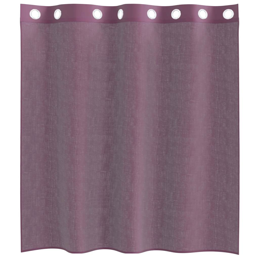 Voile zavjese s ušicama 2 kom ljubičaste 140x140 cm