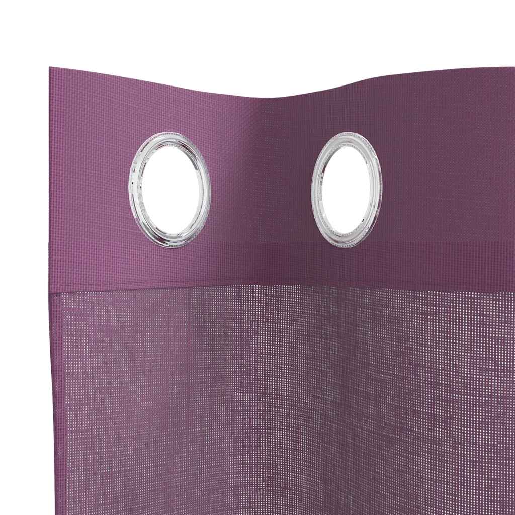 Voile zavjese s ušicama 2 kom ljubičaste 140x140 cm
