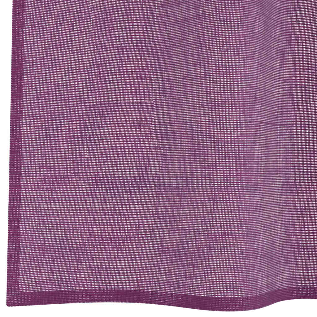 Voile zavjese s ušicama 2 kom ljubičaste 140x140 cm