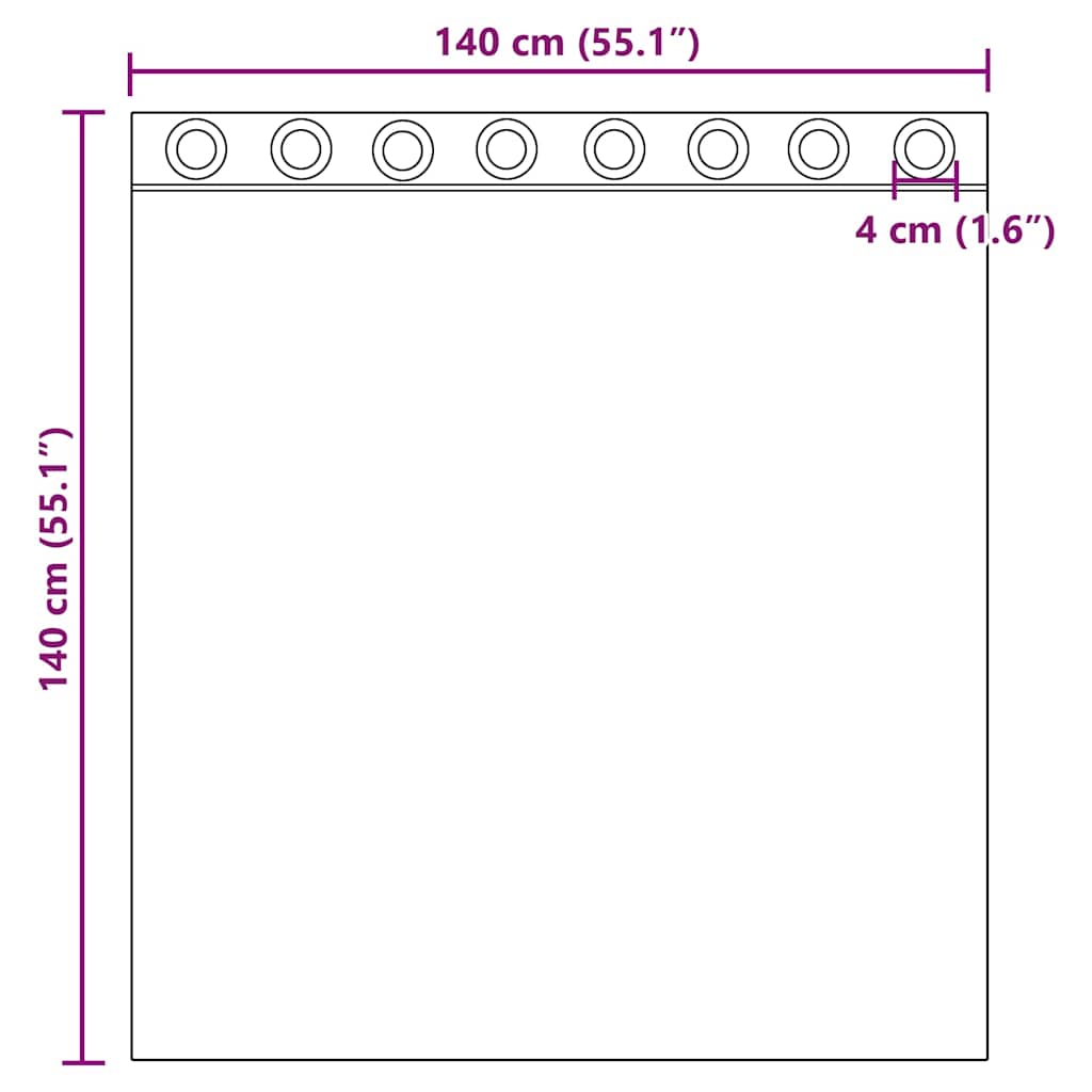 Voile zavjese s ušicama 2 kom ljubičaste 140x140 cm