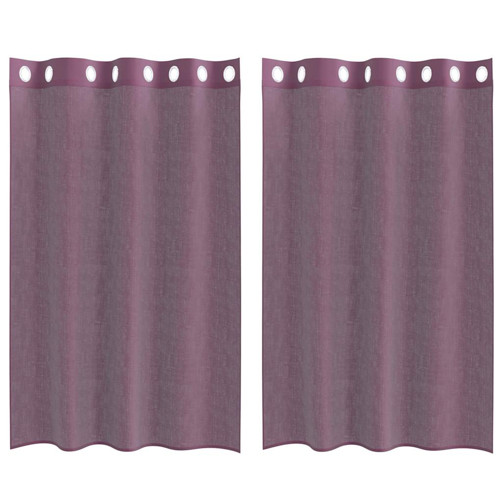 Voile zavjese s ušicama 2 kom ljubičaste 140x175 cm