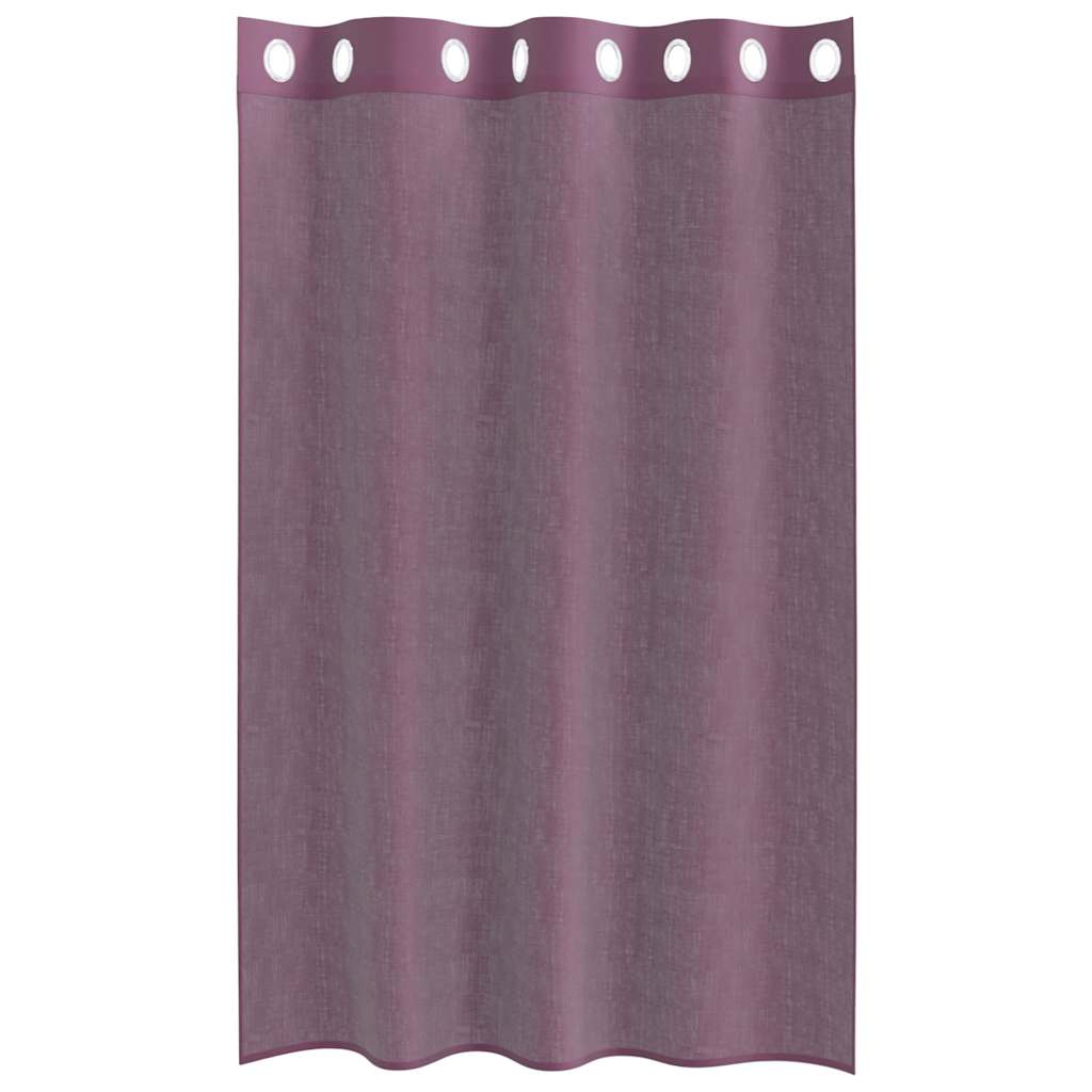 Voile zavjese s ušicama 2 kom ljubičaste 140x175 cm