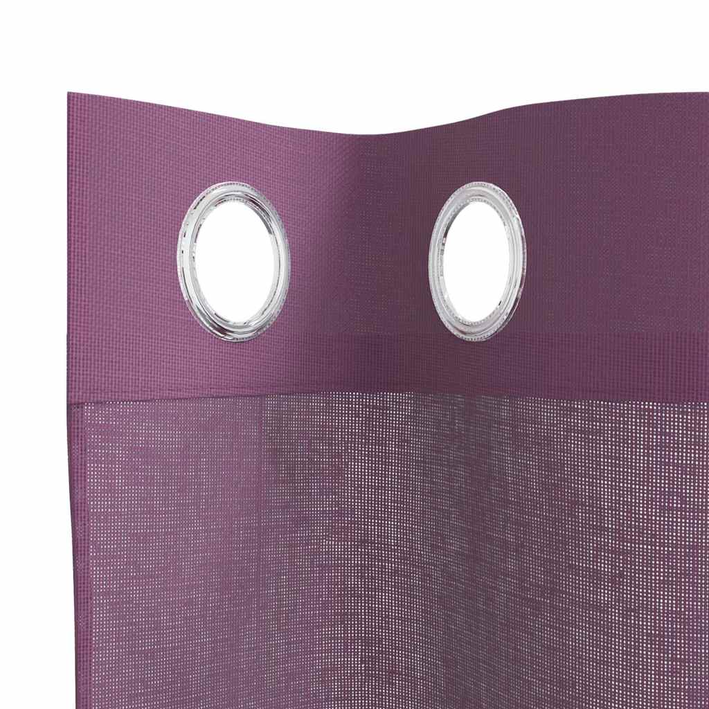 Voile zavjese s ušicama 2 kom ljubičaste 140x175 cm