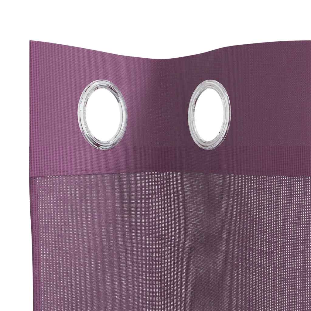Voile zavjese s ušicama 2 kom ljubičaste 140x225 cm