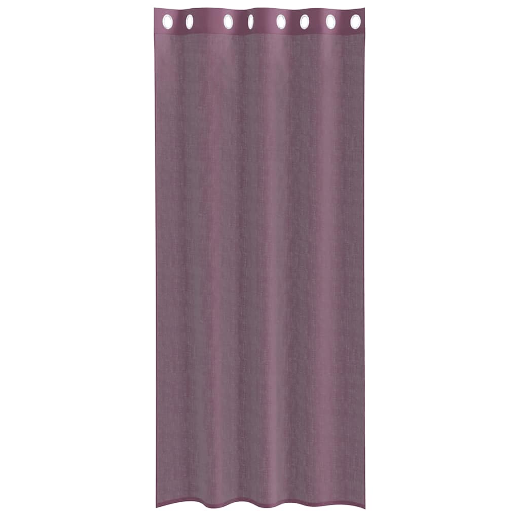 Voile zavjese s ušicama 2 kom ljubičaste 140x245 cm