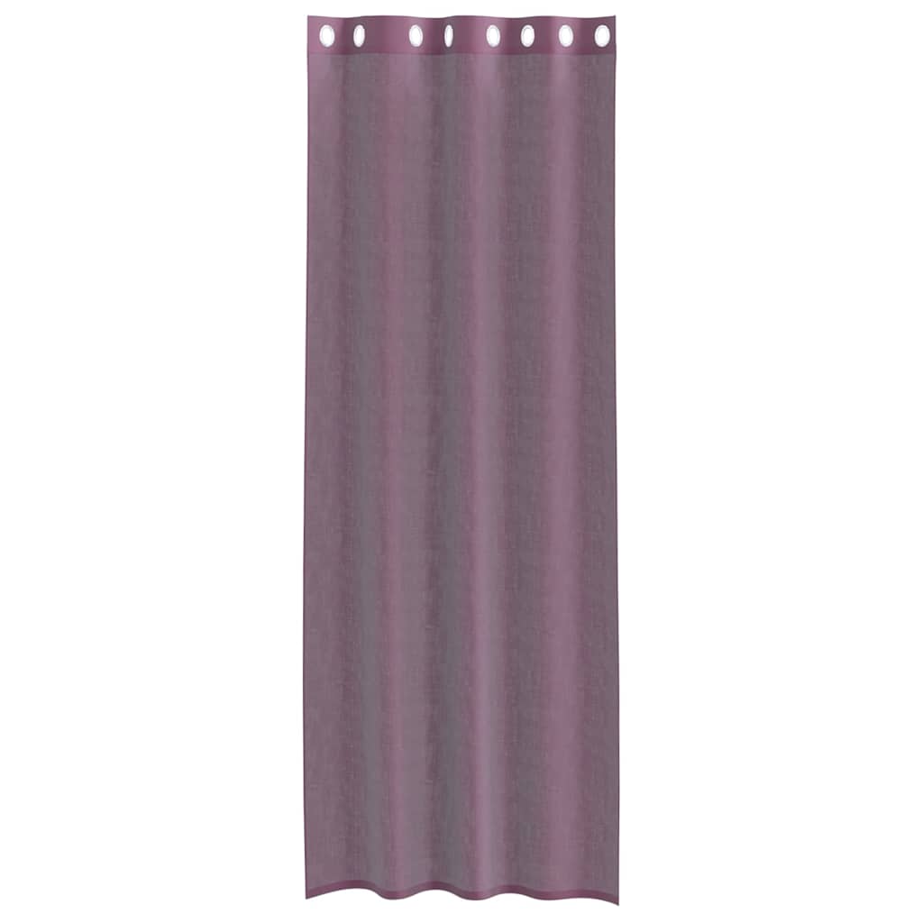 Voile zavjese s ušicama 2 kom ljubičaste 140x300 cm