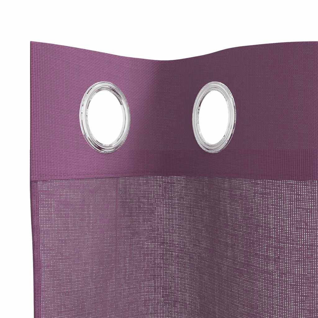 Voile zavjese s ušicama 2 kom ljubičaste 140x300 cm
