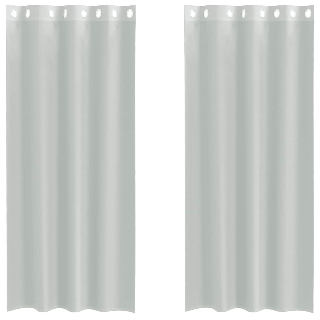 Voile zavjese s ušicama 2 kom svijetlosive 140x225 cm