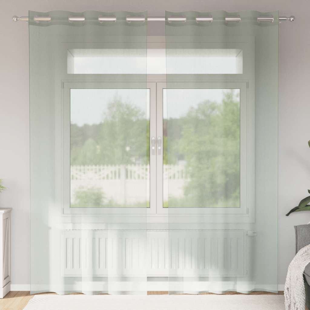 Voile zavjese s ušicama 2 kom svijetlosive 140x225 cm