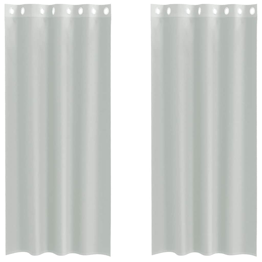 Voile zavjese s ušicama 2 kom svijetlosive 140x245 cm