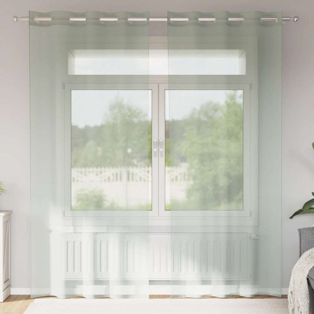 Voile zavjese s ušicama 2 kom svijetlosive 140x245 cm