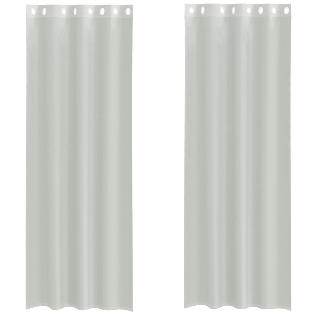 Voile zavjese s ušicama 2 kom svijetlosive 140x300 cm