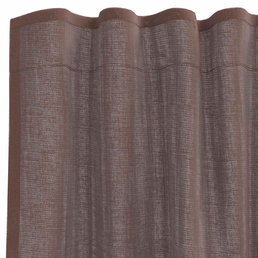 Voile zavjese s džepovima za šipke 2 kom smeđe