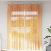 Voile zavjese s džepovima za šipke 2 kom. narančaste Narančasta 140 x 260 cm