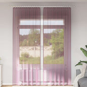 Voile zavjese s džepovima za šipke 2 kom. ljubičaste Ljubičasta 140 x 260 cm