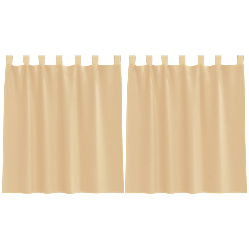 Voile zavjese s džepovima za šipke 2 kom boja pijeska Smeđa 140 x 140 cm