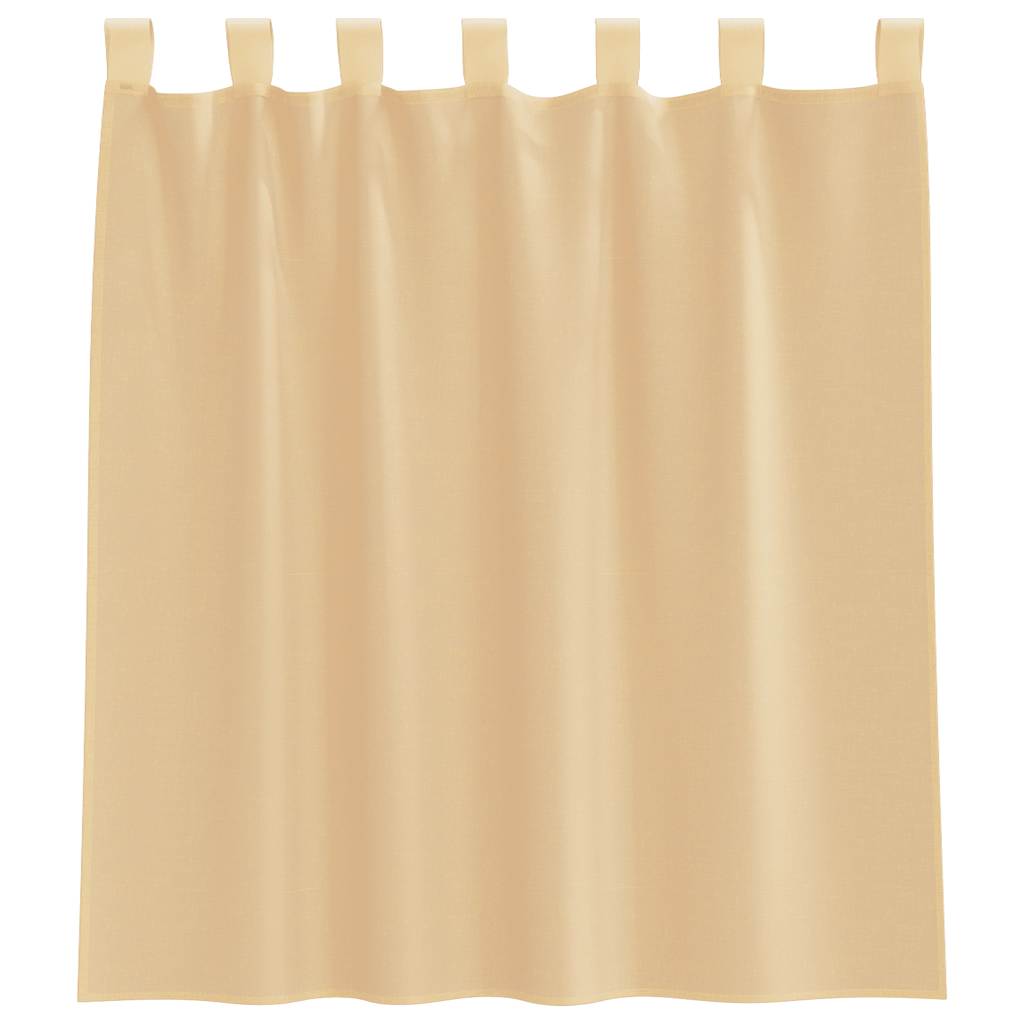 Voile zavjese s džepovima za šipke 2 kom boja pijeska Smeđa 140 x 140 cm