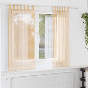 Voile zavjese s džepovima za šipke 2 kom boja pijeska Smeđa 140 x 140 cm