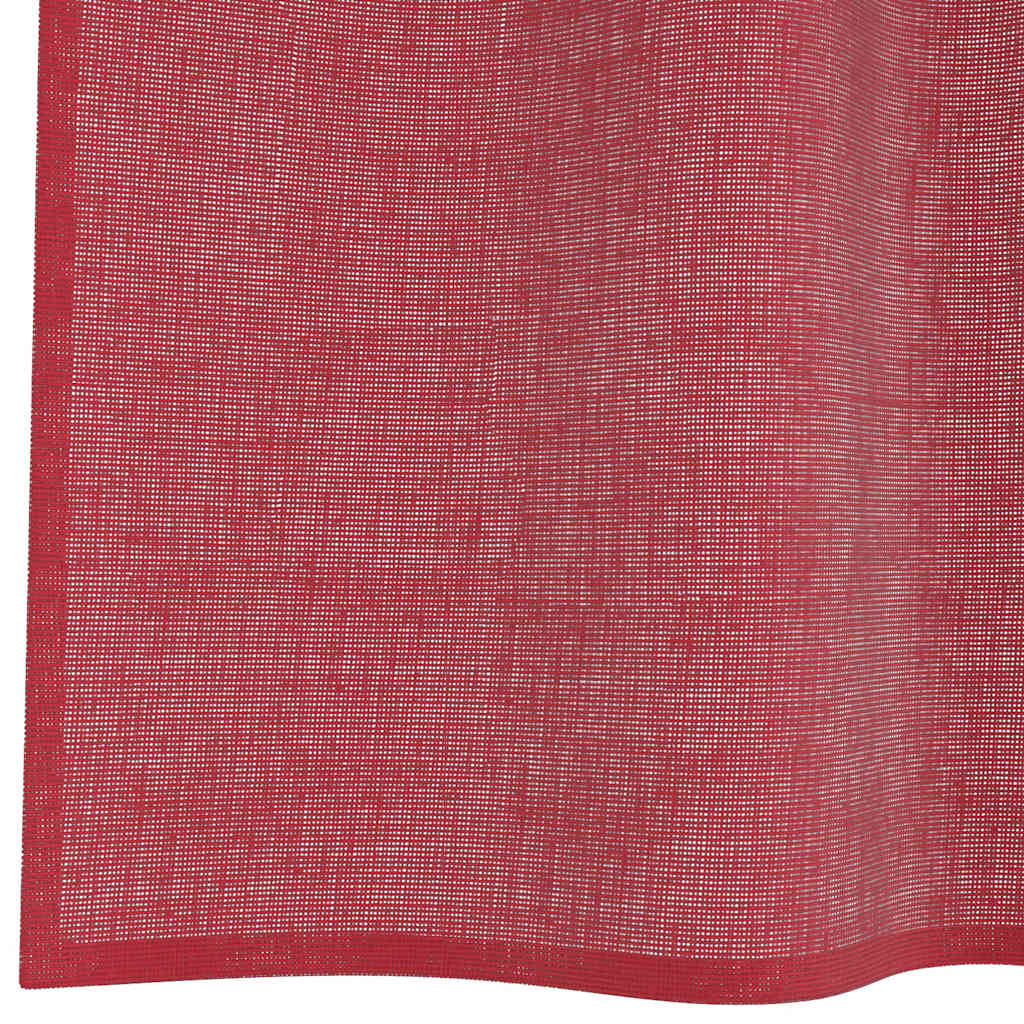 Voile zavjese s džepovima za šipke 2 kom crvena boja vina 140 x 245 cm