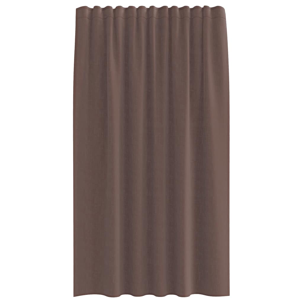 Voile zavjese s gornjim jezičkom 2 kom smeđe Smeđa 140 x 175 cm