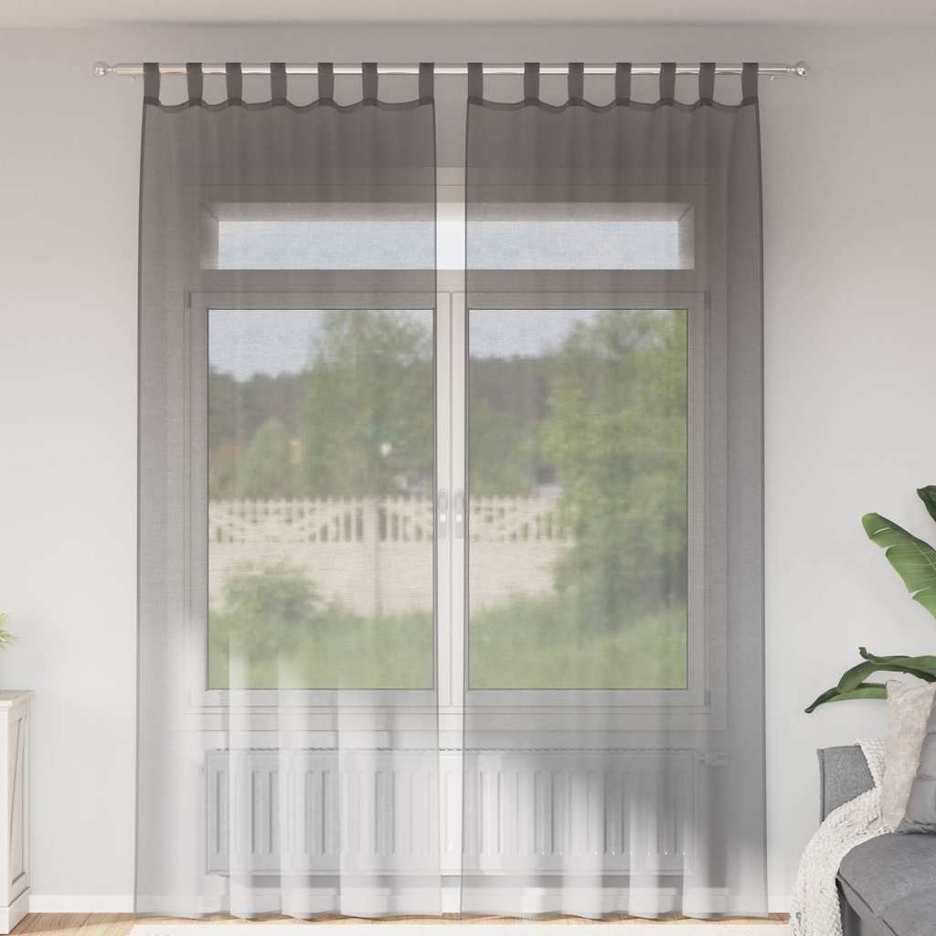 Voile zavjese s petljama 2 kom tamnosive 140x260 cm