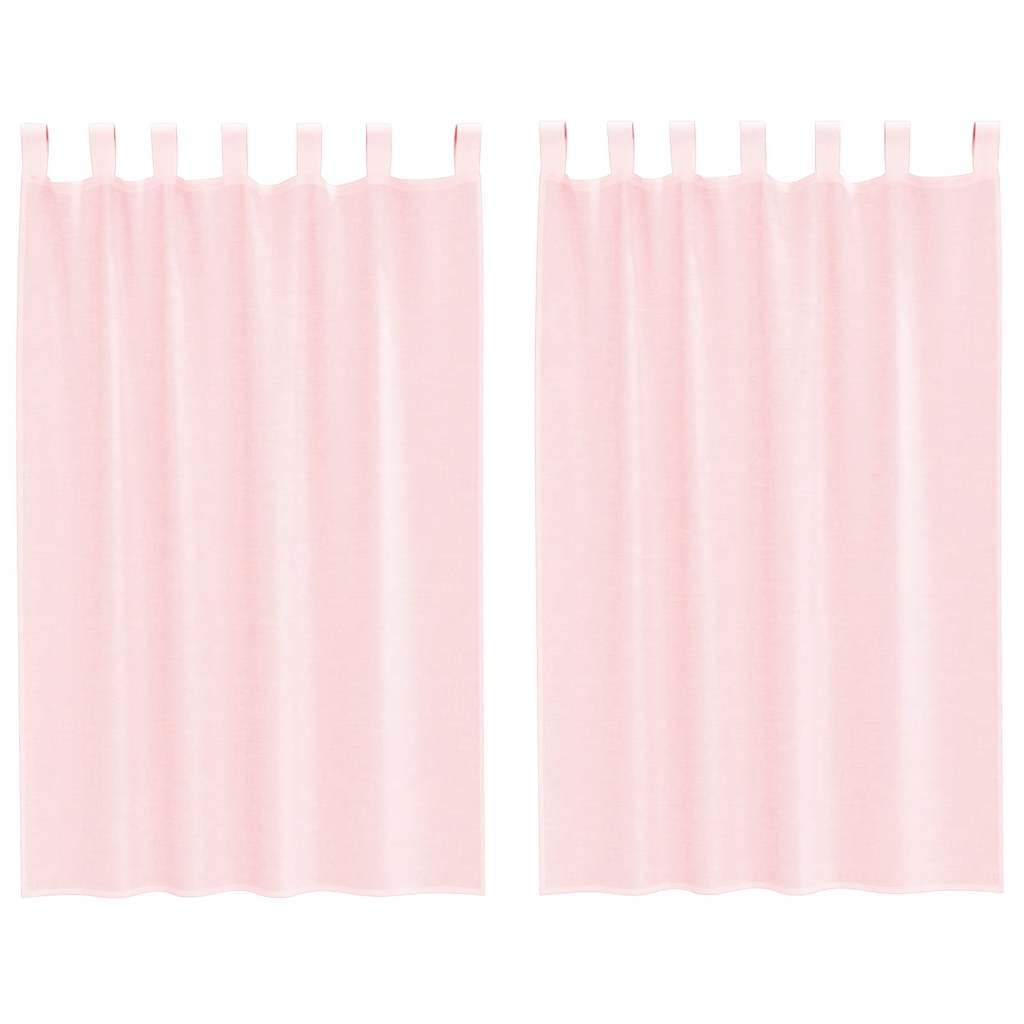 Voile zavjese s petljama 2 kom svijetlo ružičaste 140x175 cm